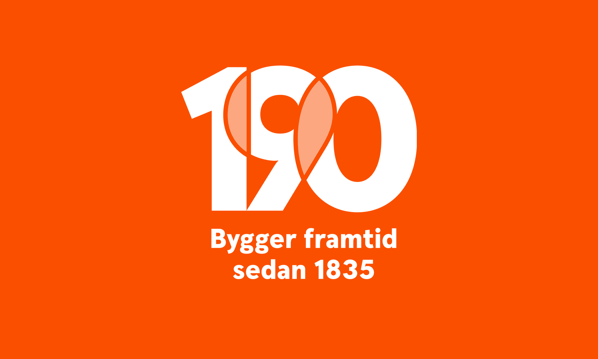 190-arslogotyp på en orange bakgrund